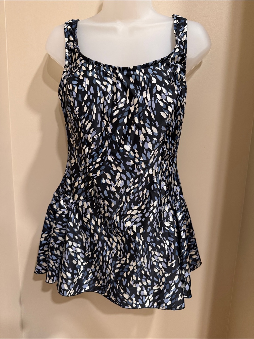 Maxine of Hollywood black sz 16 Printed One-Piece Swimdress